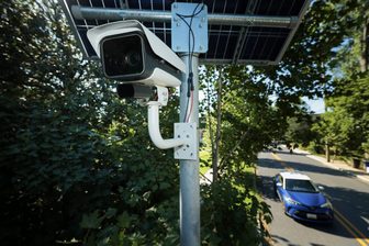 A Flock automatic license plate reader camera